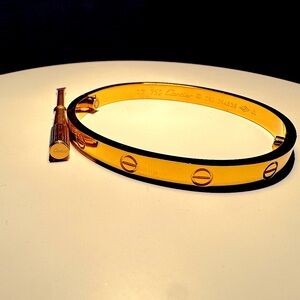 Love bracelet with screw motif and screwdriver - stamped / engraved 750 gold